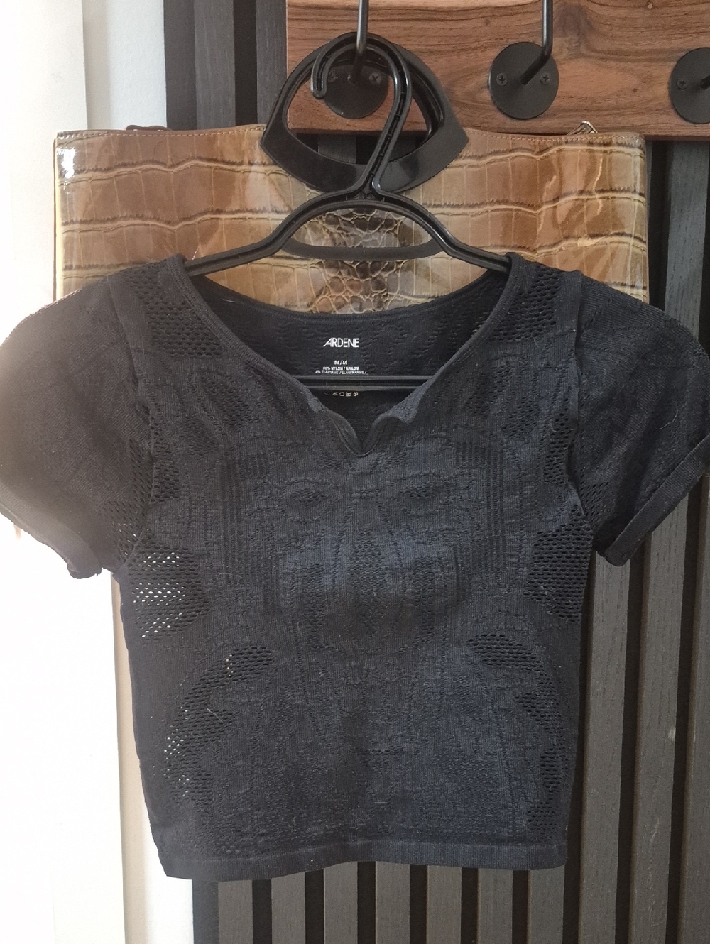 Ardene Black Textured Knit Crop Top